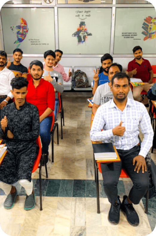Language learning class in progress